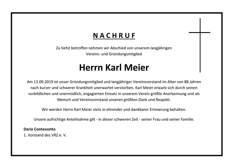 Nachruf - Karl Meier